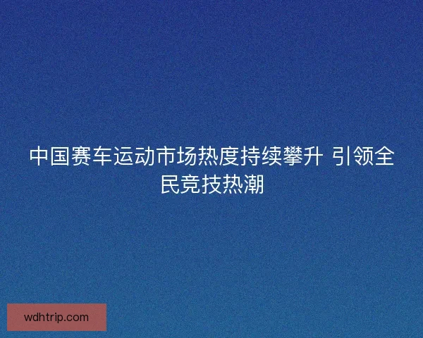 中国赛车运动市场热度持续攀升 引领全民竞技热潮
